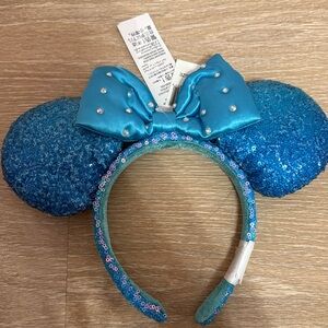 aqua blue rhinestone minnie mouse ears 🩵 new with tags